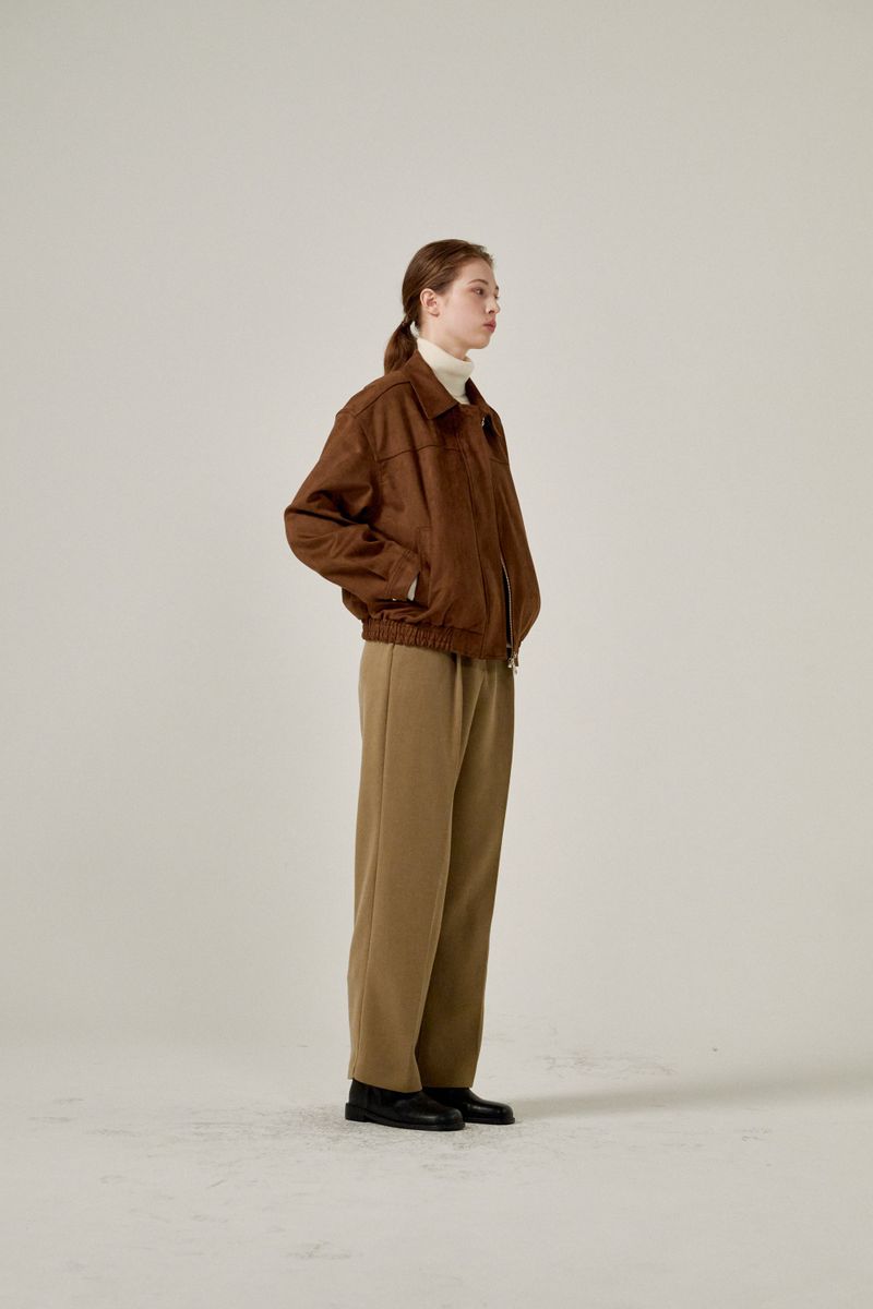 Semi wide pants (Beige)