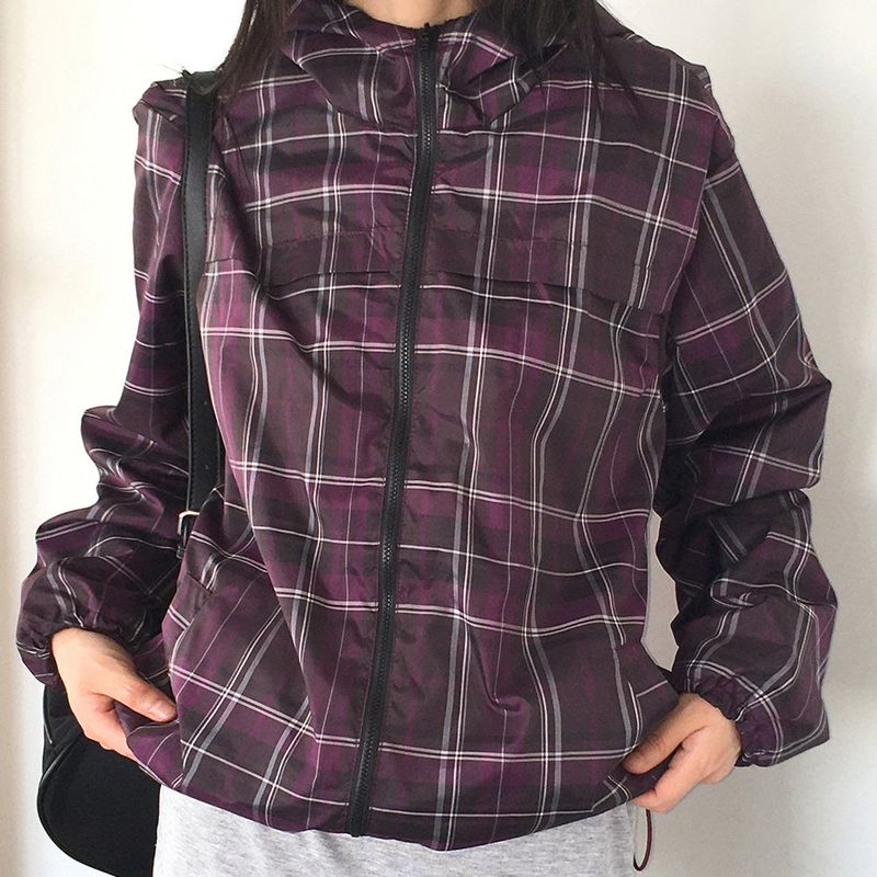 [MADE] Dorman Checkered Windbreaker Nylon Hooded Zip-Up