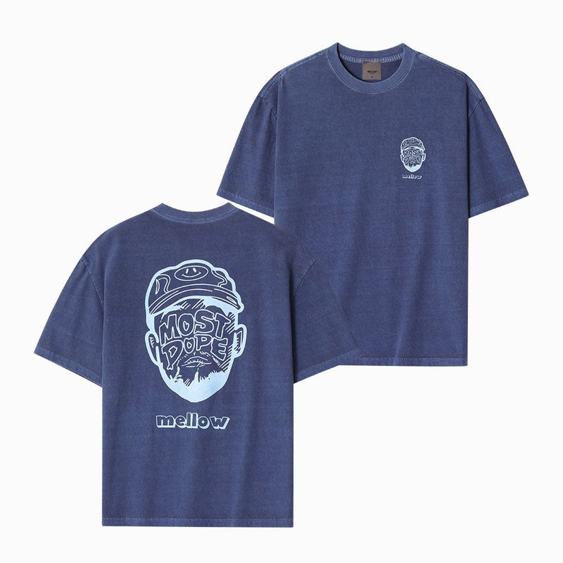 mellowconcept（メロウコンセプト）の「MCT U11 MOST DOPE Blue over-fit T-shirts (pigment)（Tops）」