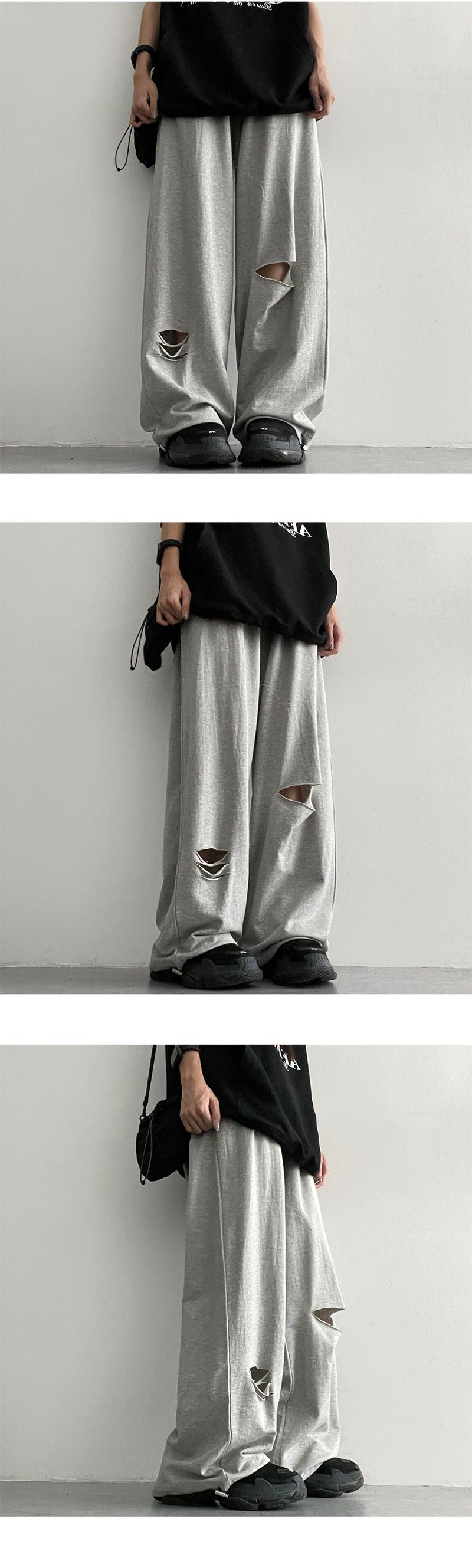 Orang Cutting Damage Wide Training Pants