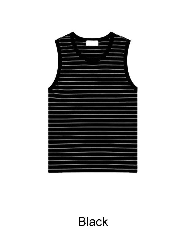 Rubber striped sleeveless top