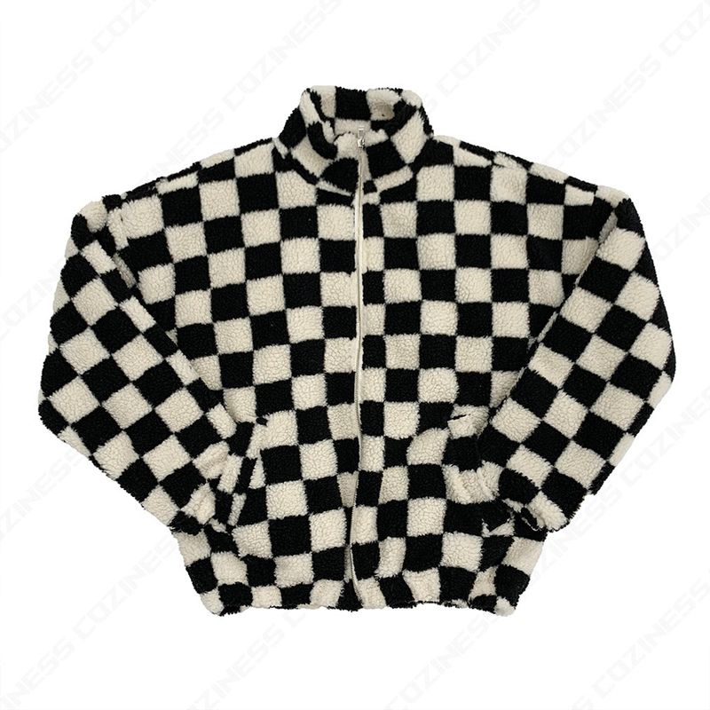 UI Wool Check Turtleneck Zip-Up (2 colors)
