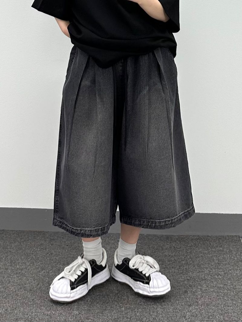 pintuck denim half pt