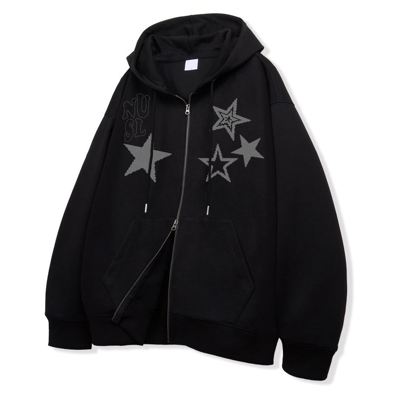 Dot Star 2way Zip-Up Hoodie - 2COLOR