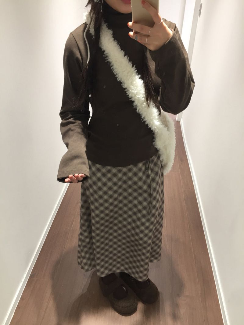 Mellow Chiffon Checkered Skirt (2 Colors)