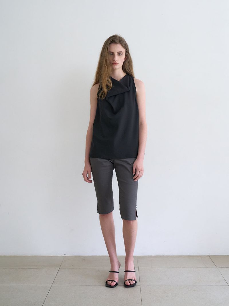 Celine cowl blouse (Black)