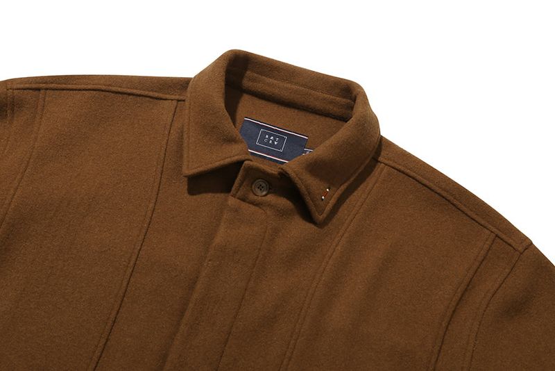 DOUBLE LAYER WOOL JACKET_BROWN