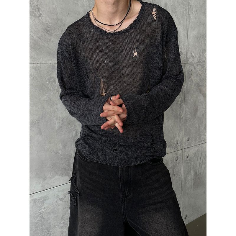[S/S] Damage net long sleeves (4color)