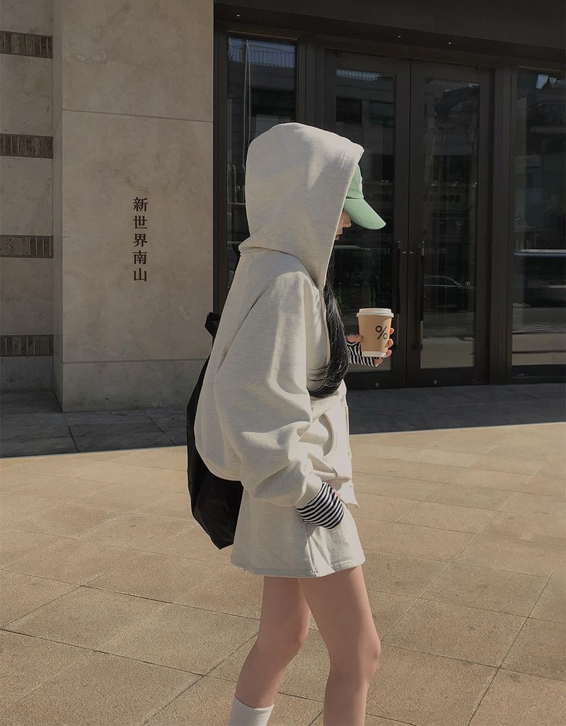 [Bellied made] Movening Color Blocking Two-Way Hooded Zip-up