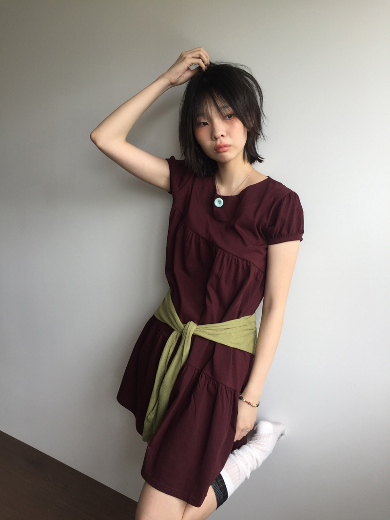 クロス ボタン ドレス (2color) 