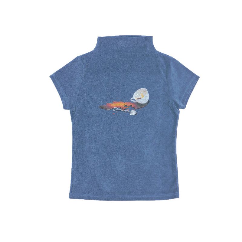 CRAPPYROOM（クラッピールーム）の「SPILT COFFEE HIGHNECK TERRY T-SHIRTS（Tops）」