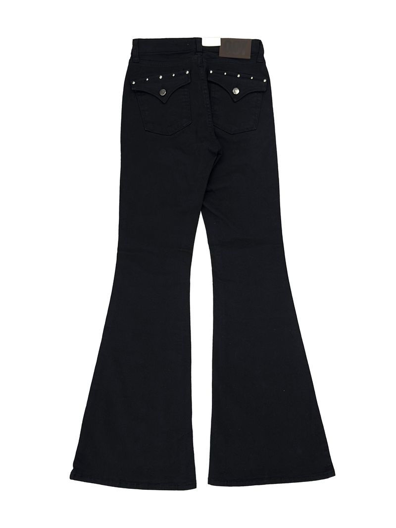 studded mid-rise bootcut denim