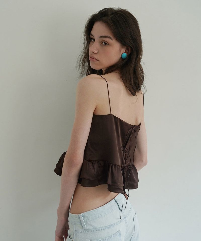 WITHOUTSUMMER（ウィズアウトサマー）の「タイサテンブラウス_ブラウン（トップス）」