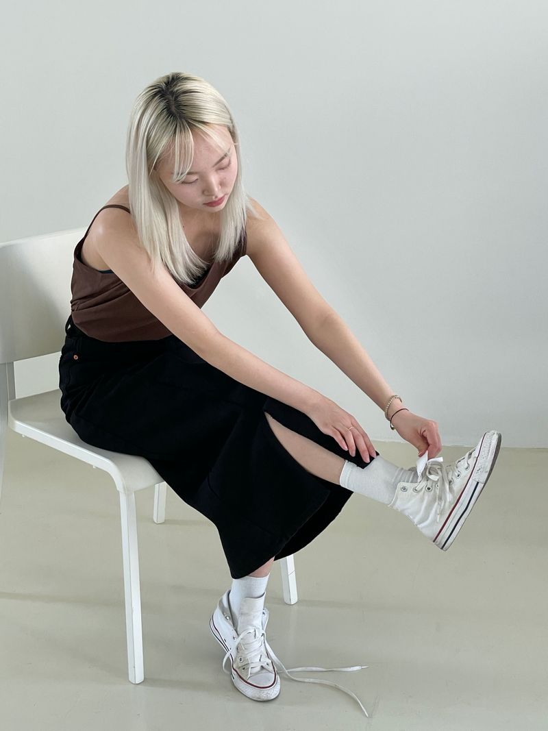 Natural linen sleeveless