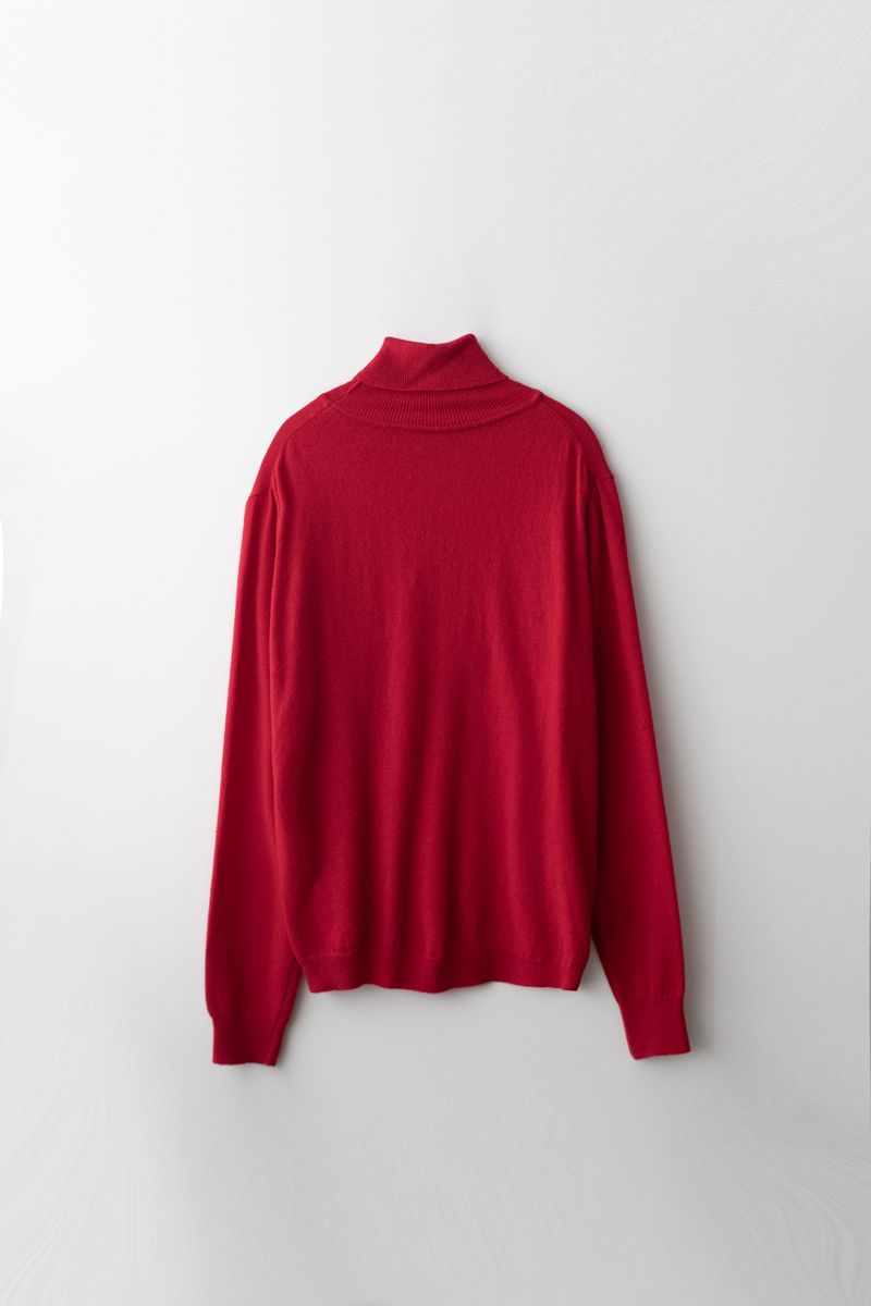 Cashmere turtle neck knit (Red)
