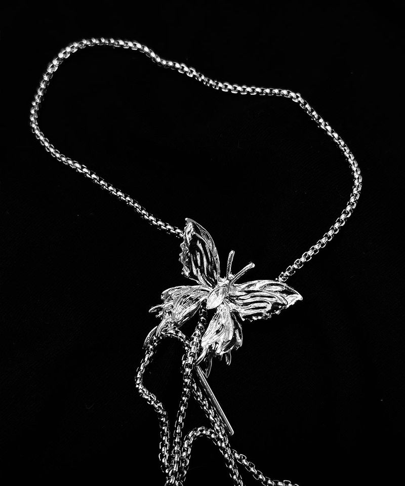 Silver Butterfly Chain Choker Necklace