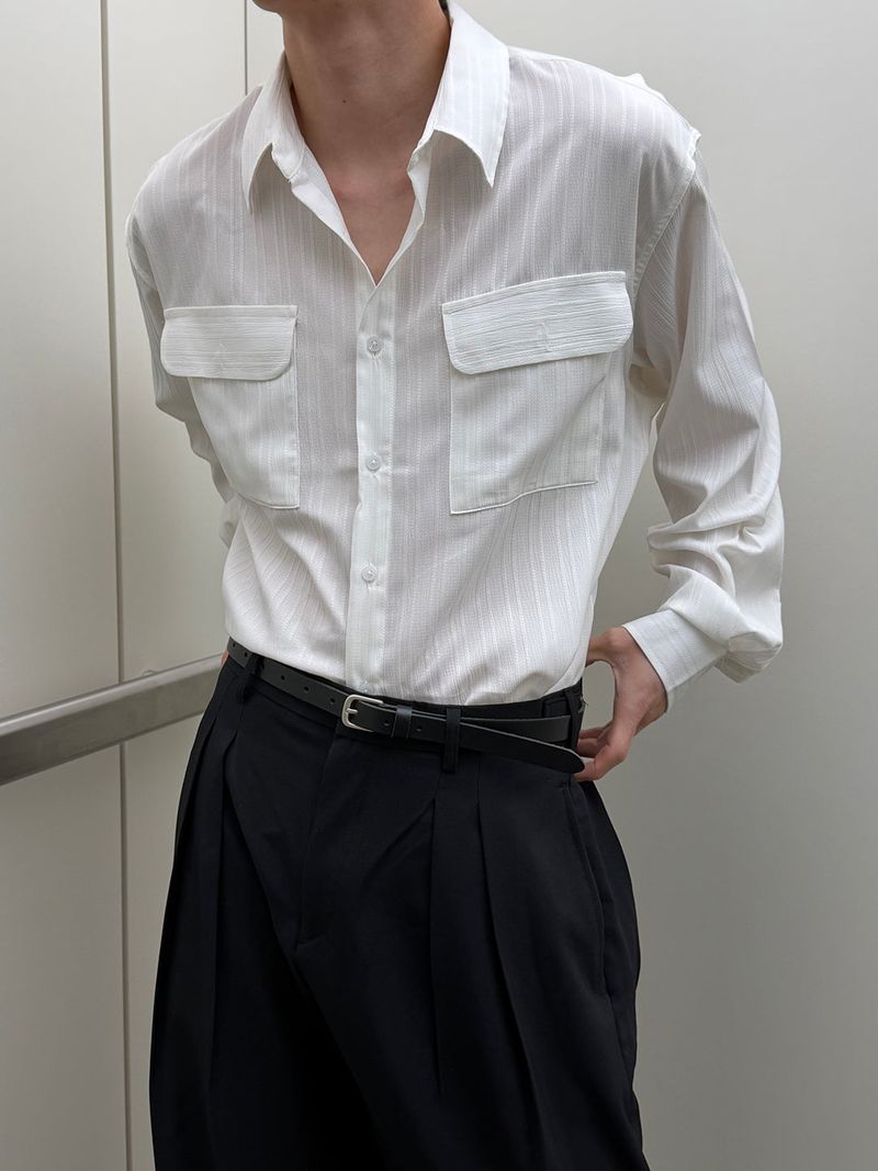 LAURANT(ロラン)の「Summer stripe two pocket shirts(3color)(Tops)」