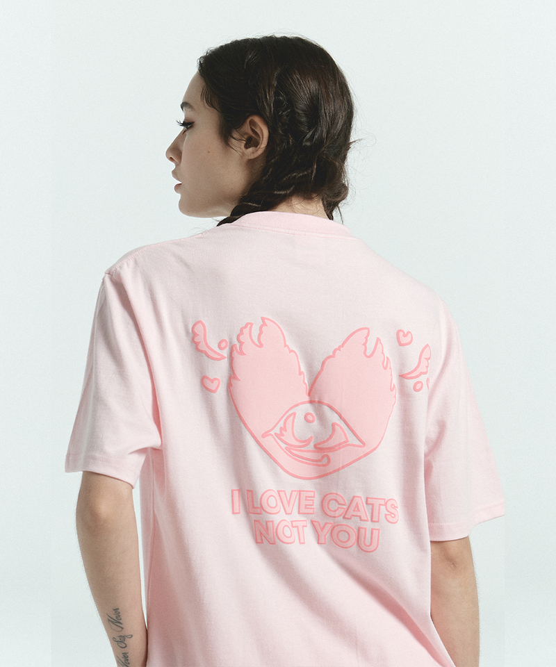 I LOVE CATS NOT YOU X KANZE TEE - PINK