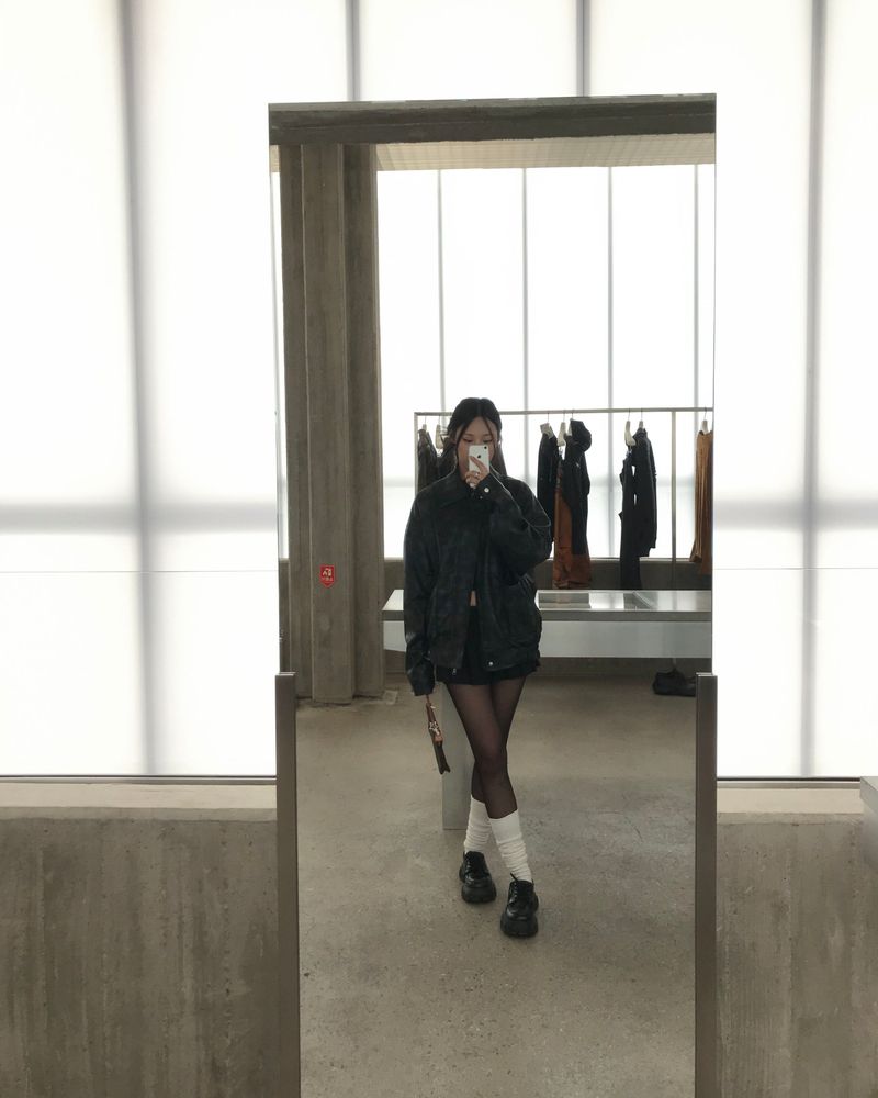 [Made] Rene leather jacket -black