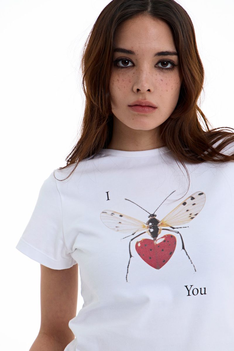 MNMPAIR(ミニマルペア)の「I Love you Tee(Tops)」