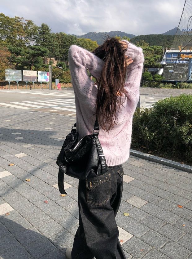 Jackson Studded Balloon Fit Raw Wide Pants