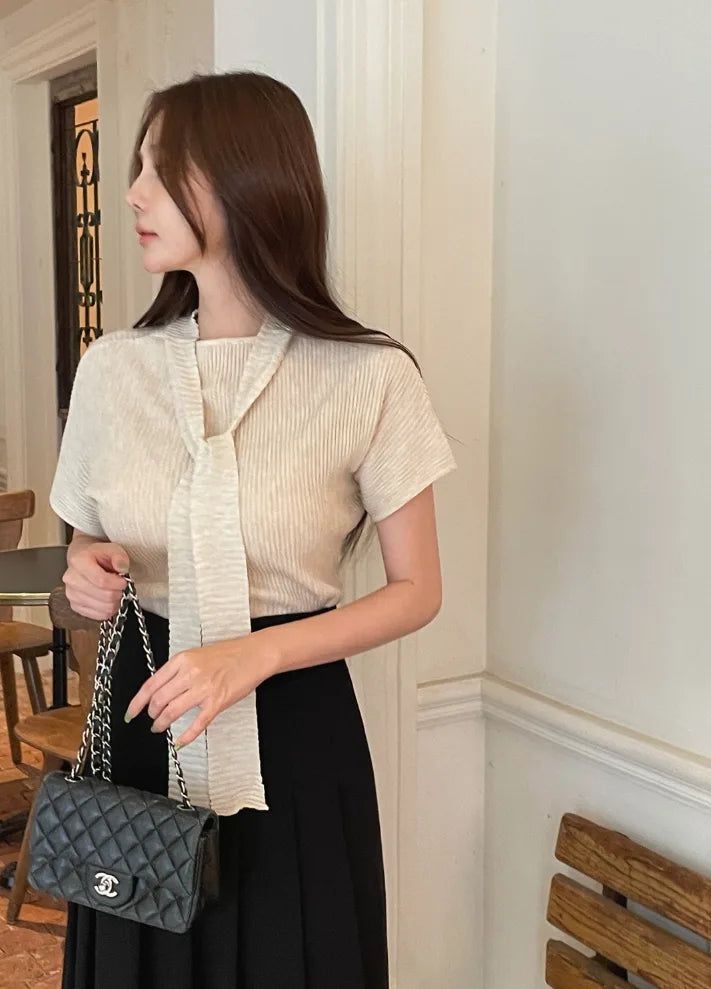 Landy Two-Way Ribbon Tie Ribbed Knit