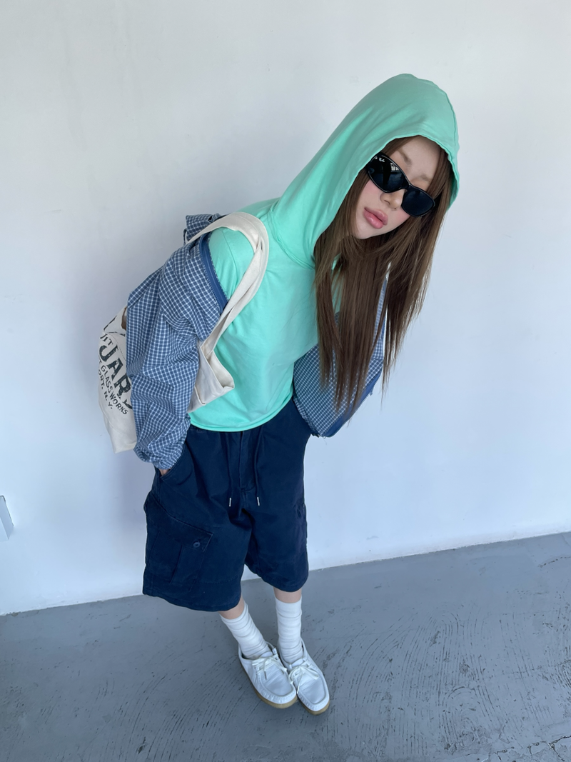 cut out layered hood T