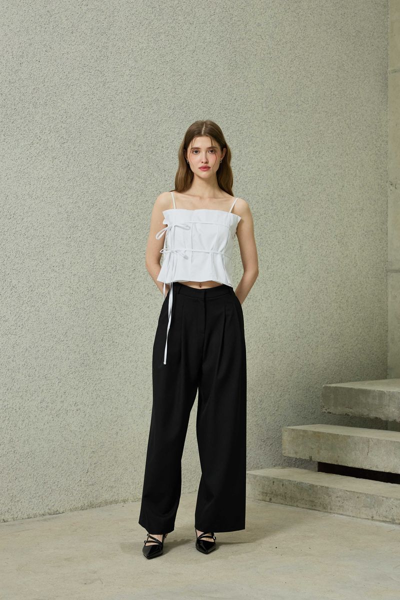 TOMO WIDE SLACKS / BLACK
