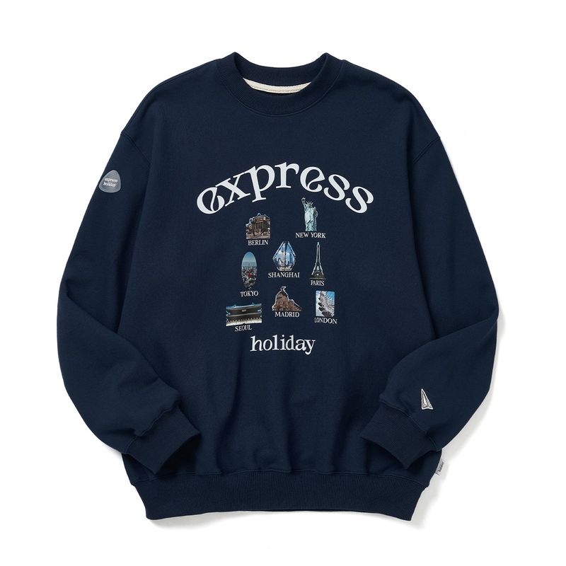 Express Holiday(エクスプレスホリデー)の「Express Holiday Global Citizen Sweatshirt_Navy(Tops)」