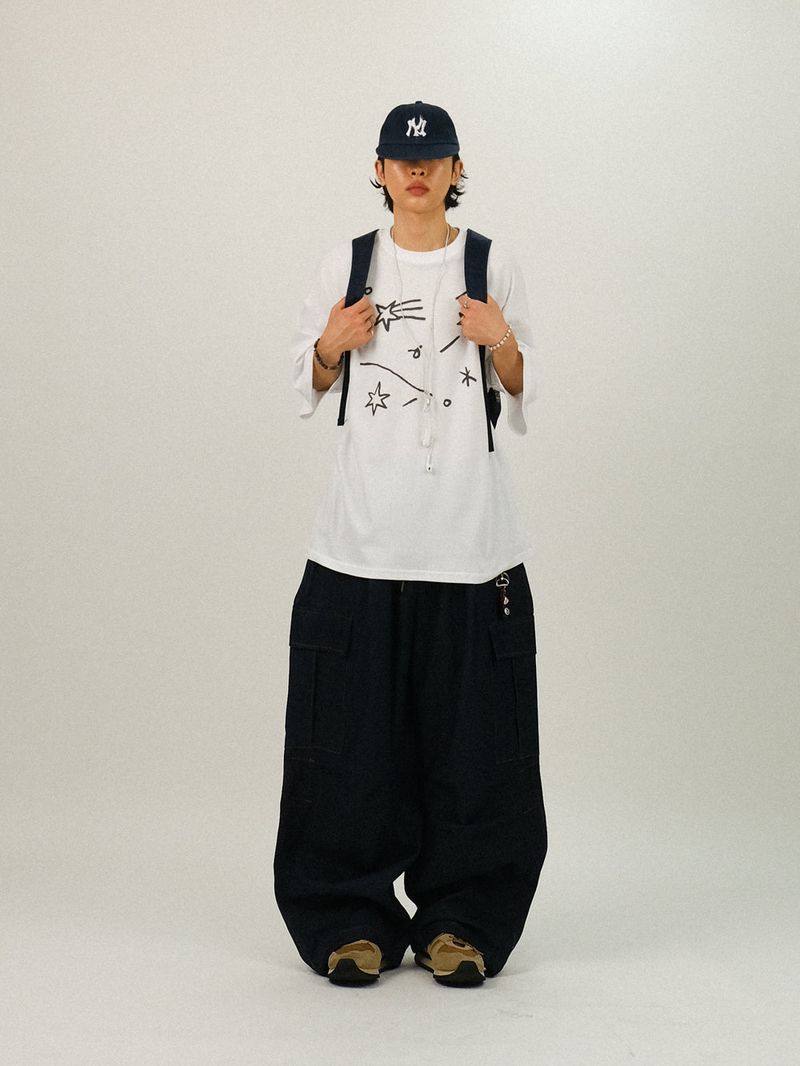 GS Over Balloon Denim Pants