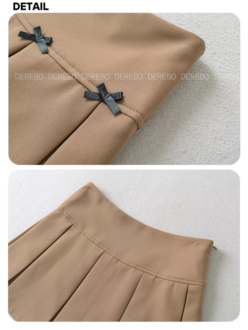 Bow Pleats A-line Skirt