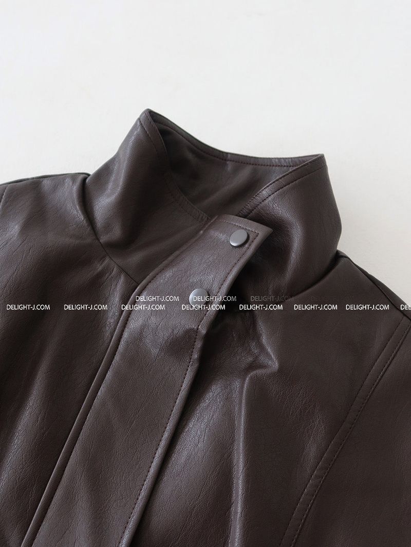 leather oversized fit vest jacket