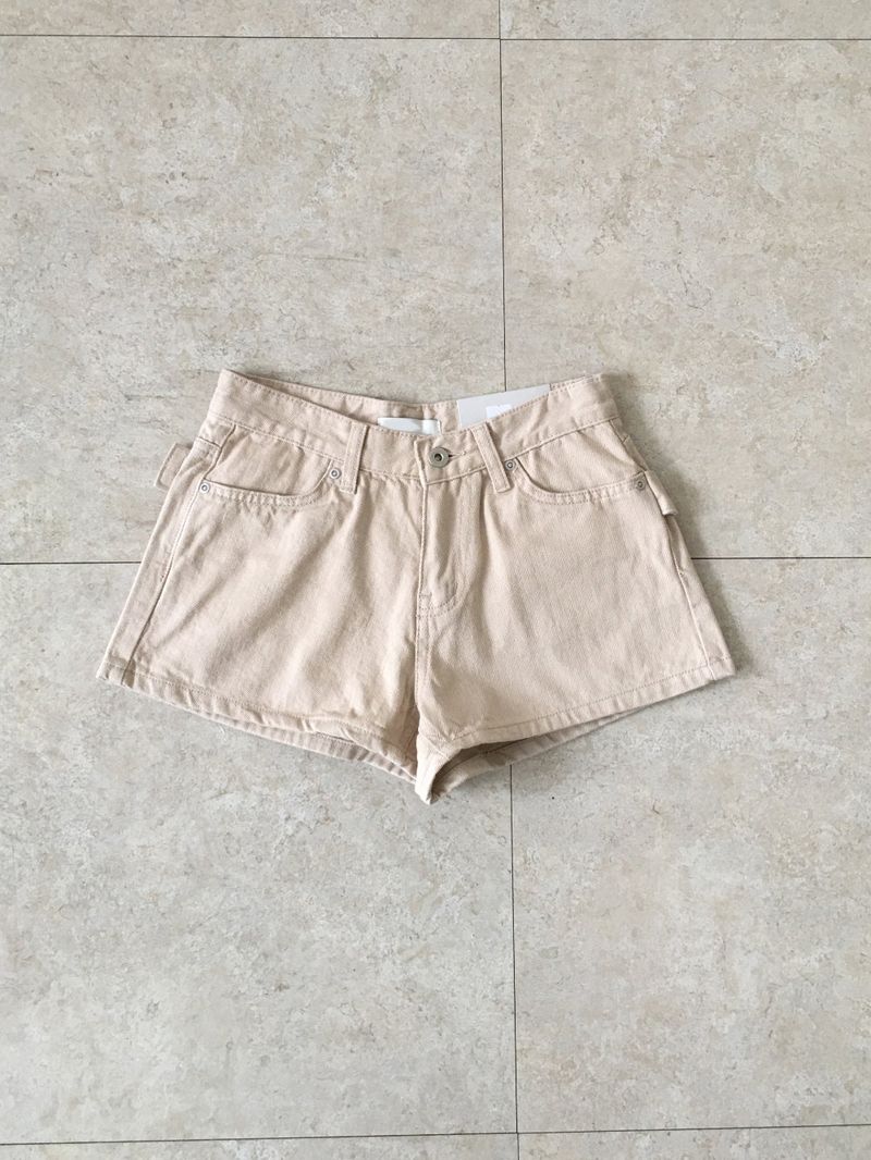 Eyelet cotton shorts