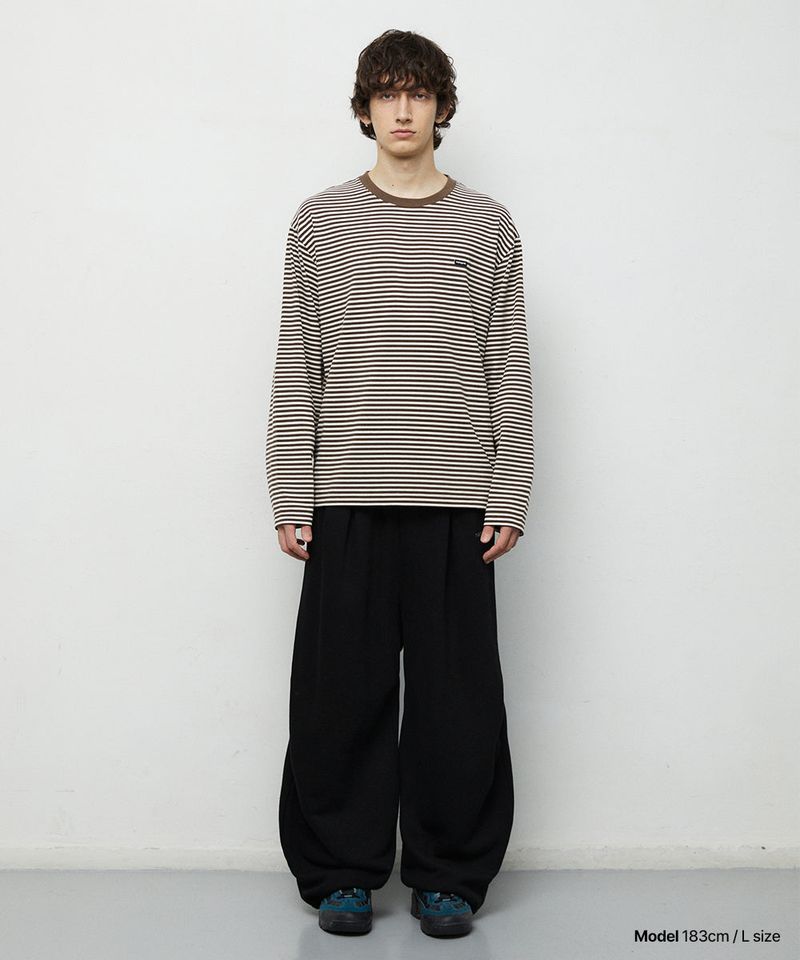 TWO-TUCK WIDE SWEAT PANTS_BLACK
