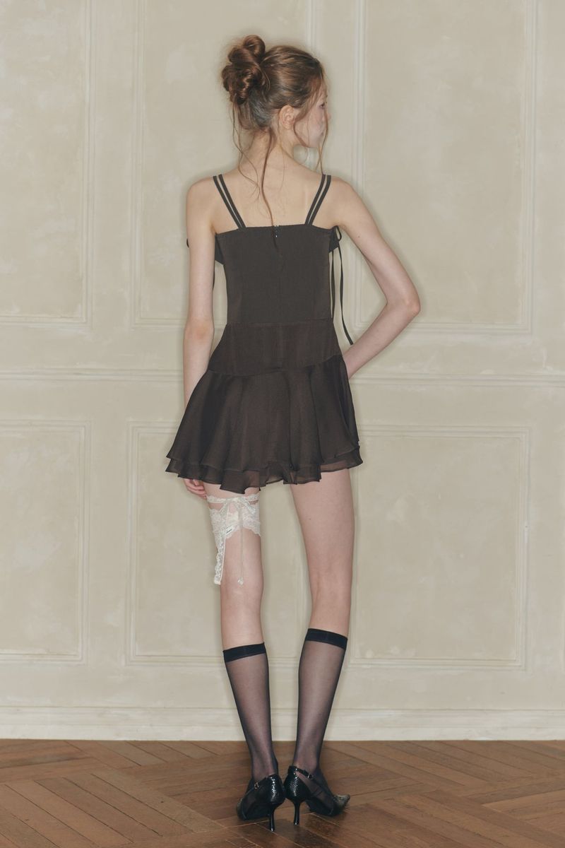 HEART RIBBON DRESS brown