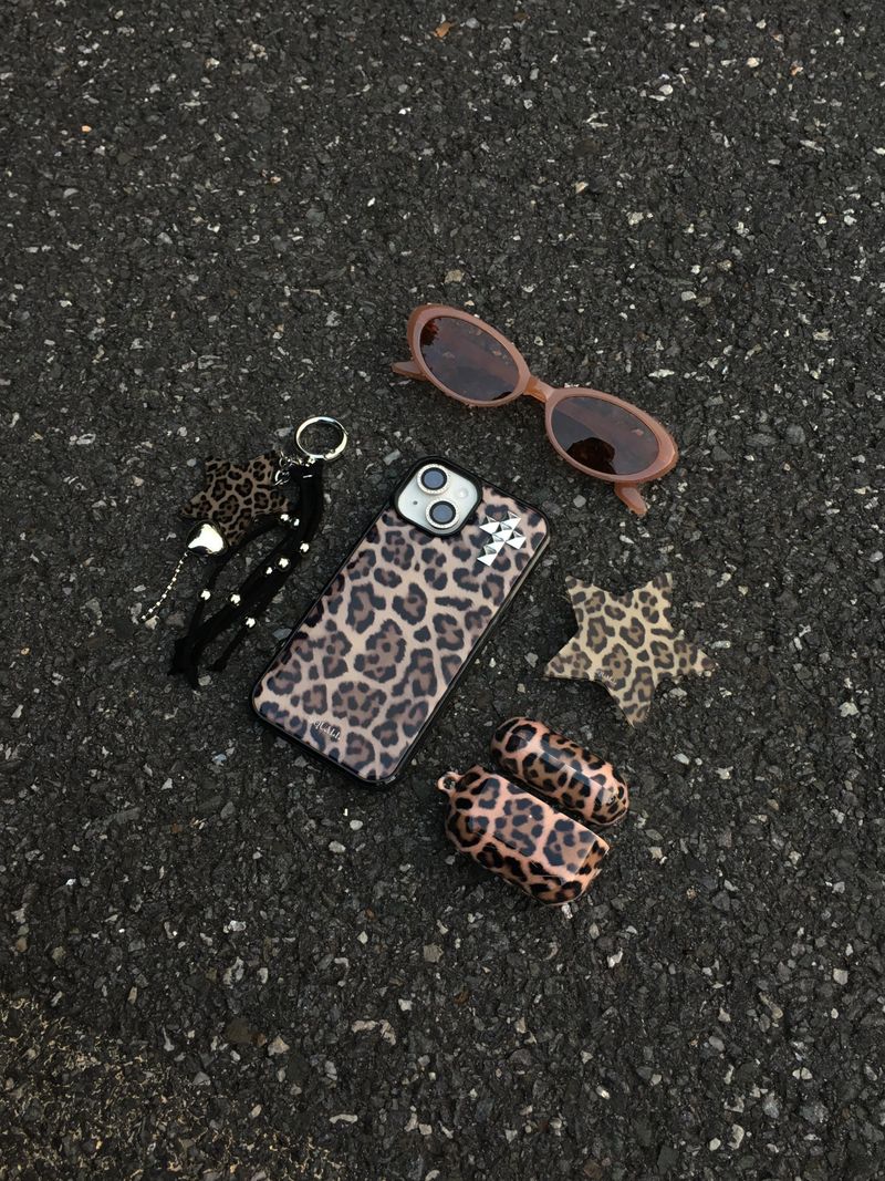 [MADE] LEOPARD STUD phone case_Brown