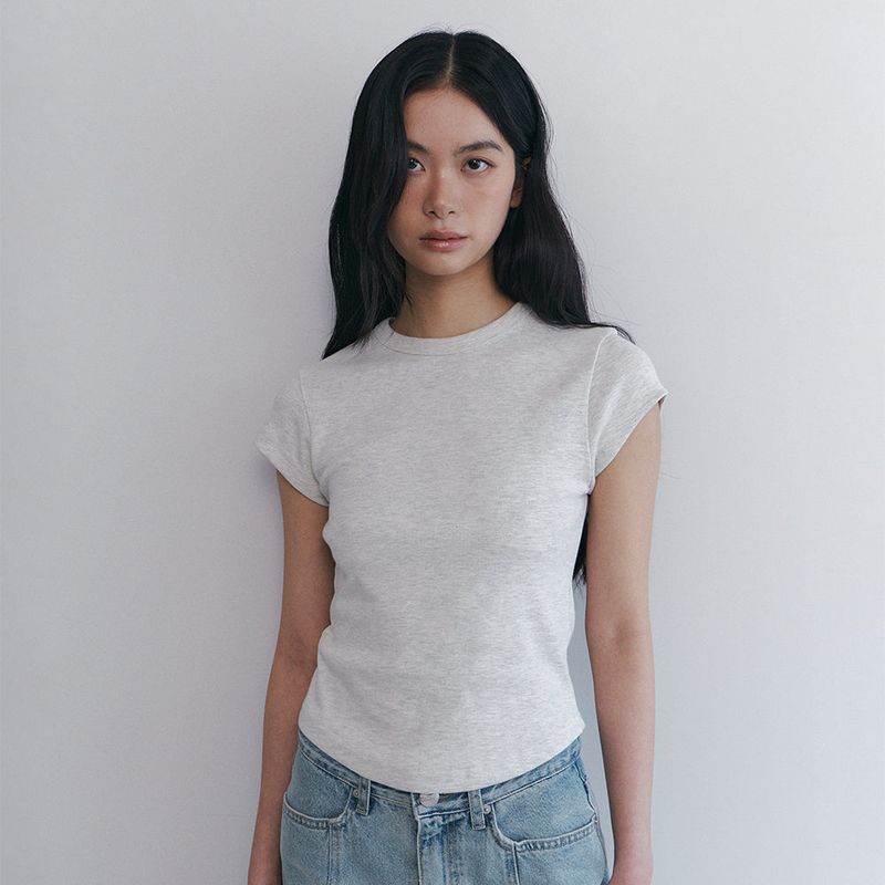 Curetty(キュリティ)の「C 90S LINE BASIC T-SHIRT_LIGHT GREY(Tops)」