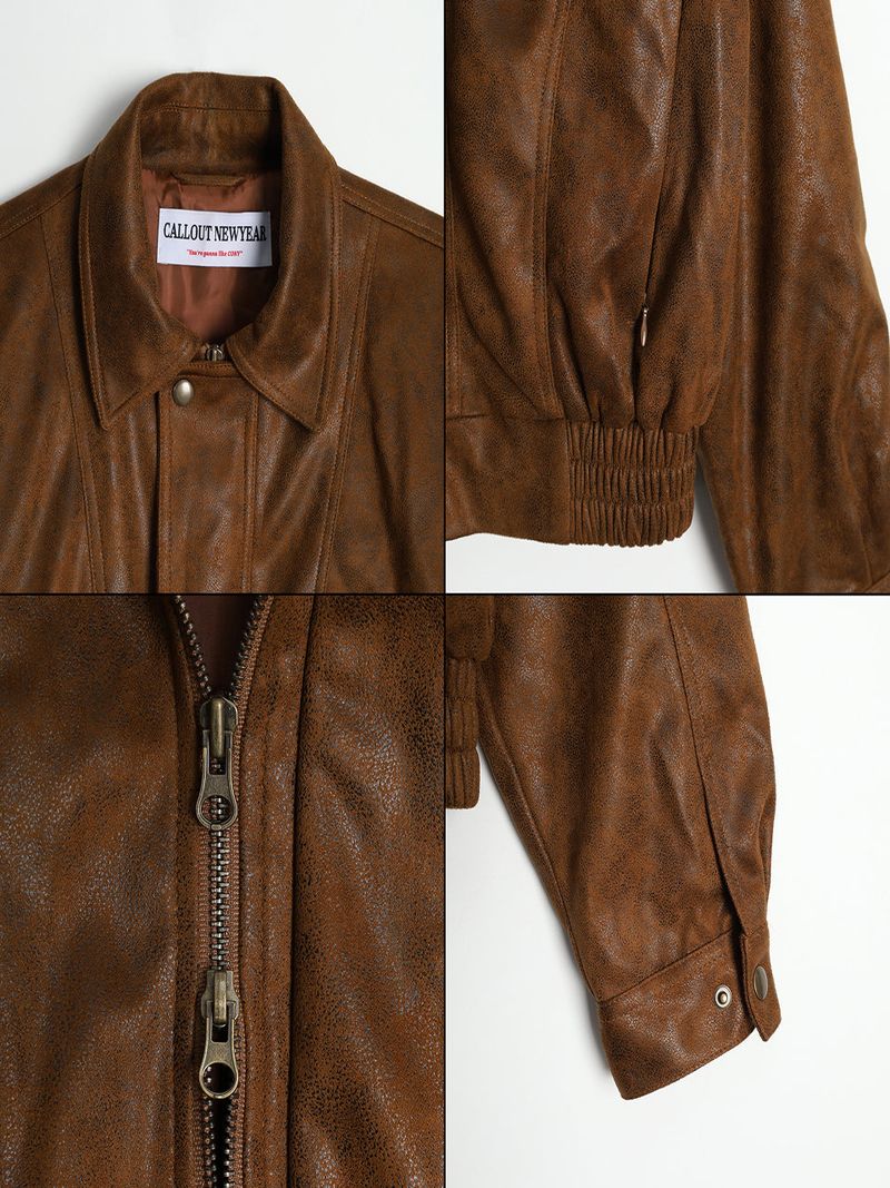 SUEDE WASHED JACKET / BROWN