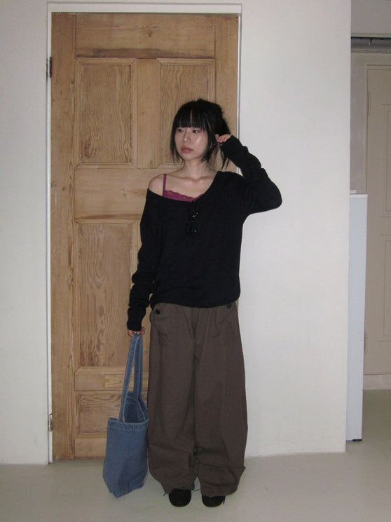 26FW★ [BAONHAUS] Poiden Balloon Banding Wide Pants
