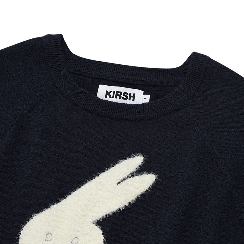WITTY BUNNY FACE POINT KNIT [DARK NAVY]