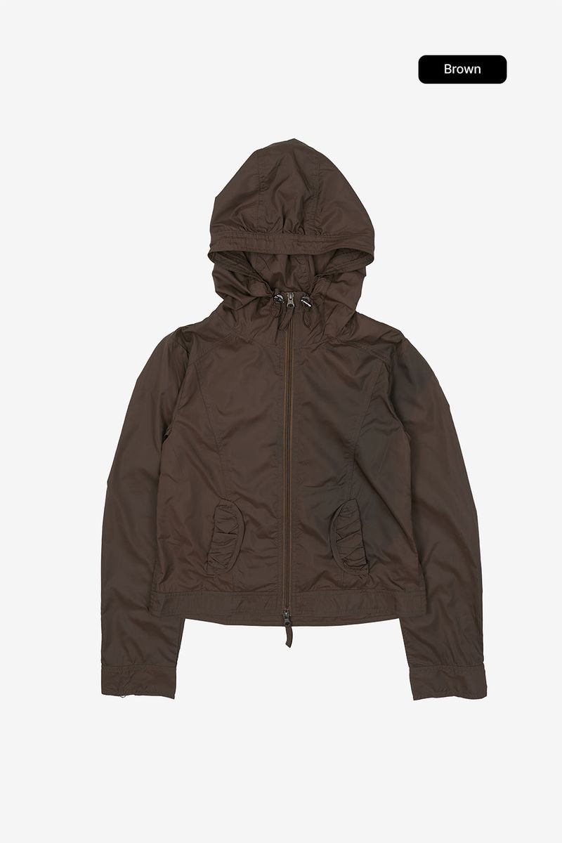 Sio pocket shirring windbreaker jumper