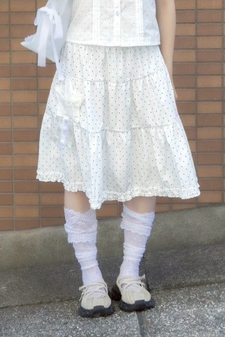 LITALMUTE（リタルミュート）の「rosette pocket skirt(white)（Skirts）」