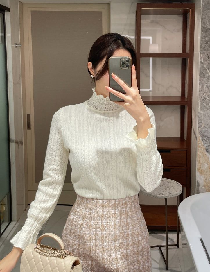iam mari（アイアム マリ）の「Seca Smoke Brushed Lace Polar Knit（Tops）」