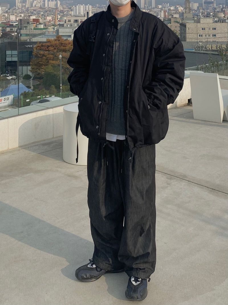 Space String ballon denim wide pants 2color