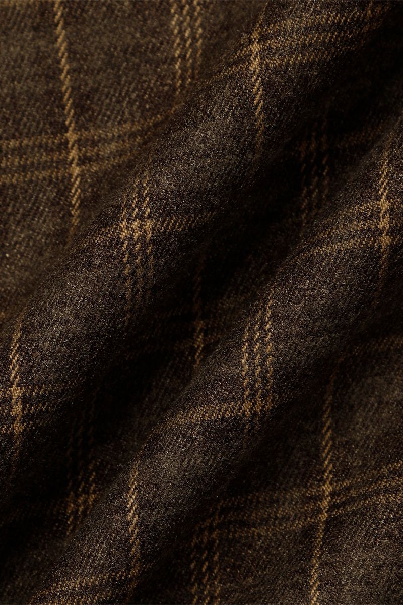 Wave check skirt_brown
