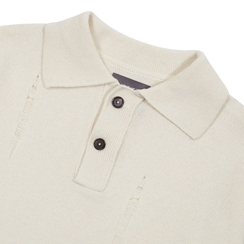 [24SS LSD COLLECTION] Damaged Polo Knit_Oatmeal