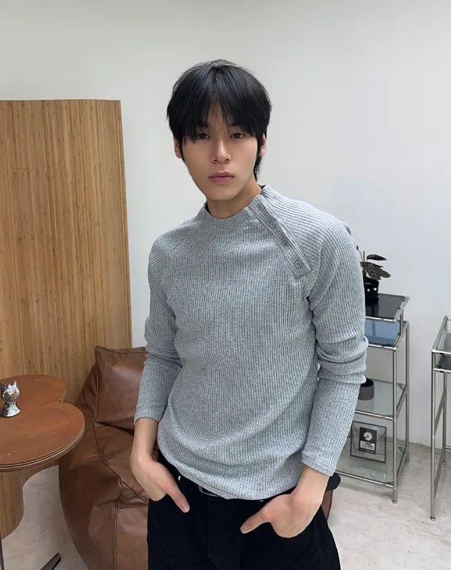 Dopa Muscle-Fit Ribbed Long-Sleeve Top