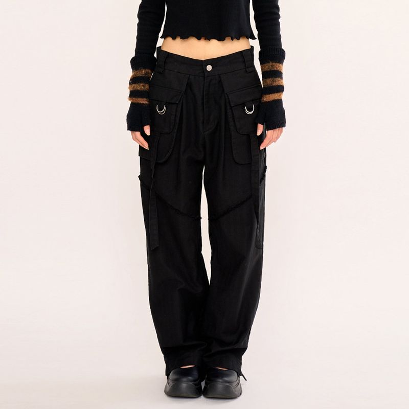 Layered Pocket Pant - Black