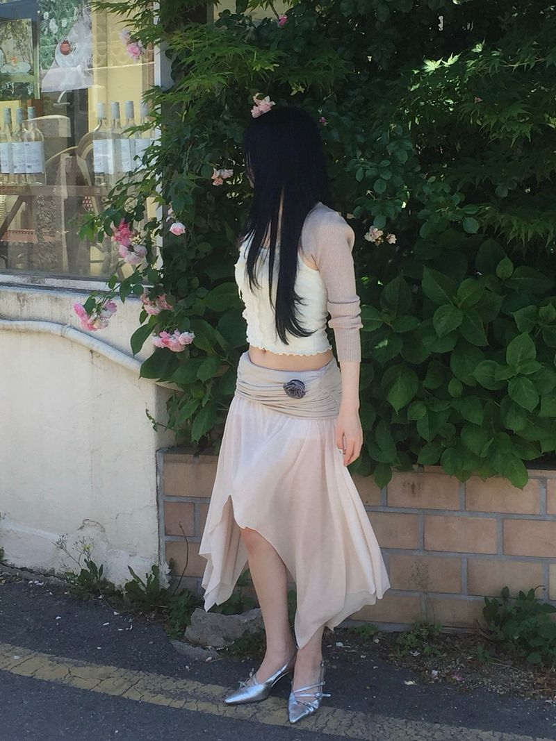 Angel Drape Unbal Long Skirt