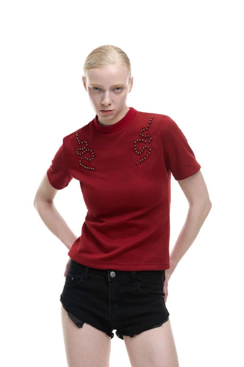 Argue Cultureの「Spine Studded Fitted Tee(Tops)」
